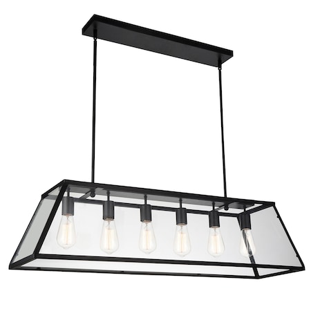 Cwi Lighting Alyson 6 Light Down Chandelier With Black Finish 9601P42-6-101